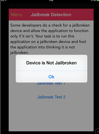 The device is NOT jailbroken